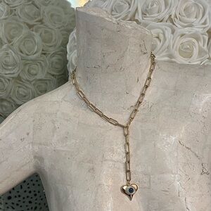Evil eye heart shaped necklace